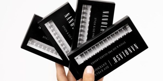 Forhåndslimte vipper for hjemmeextensions nanolash